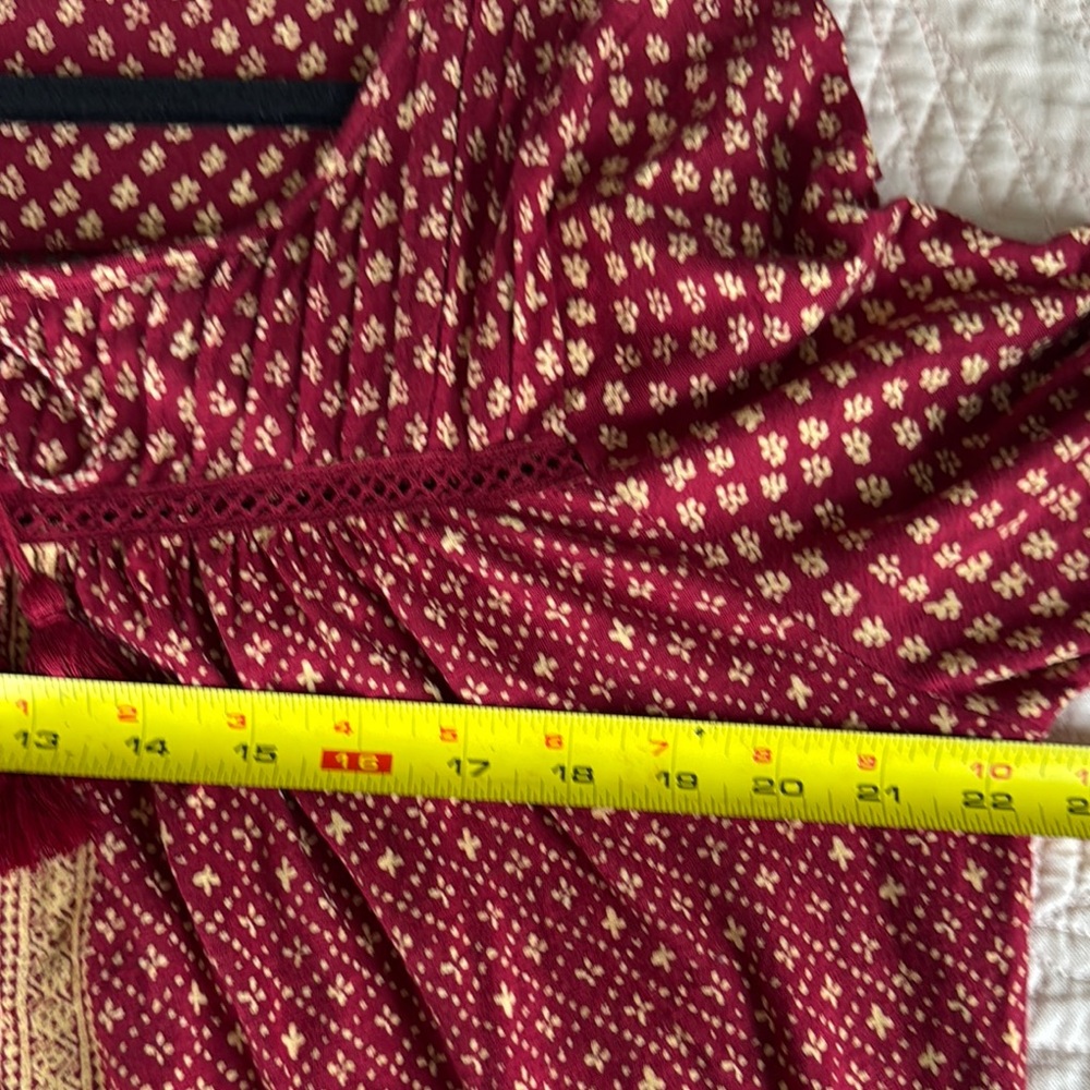 Lucky Brand 3/4 Sleeve Tie Front Blouse Size Large - Picture 10 of 12